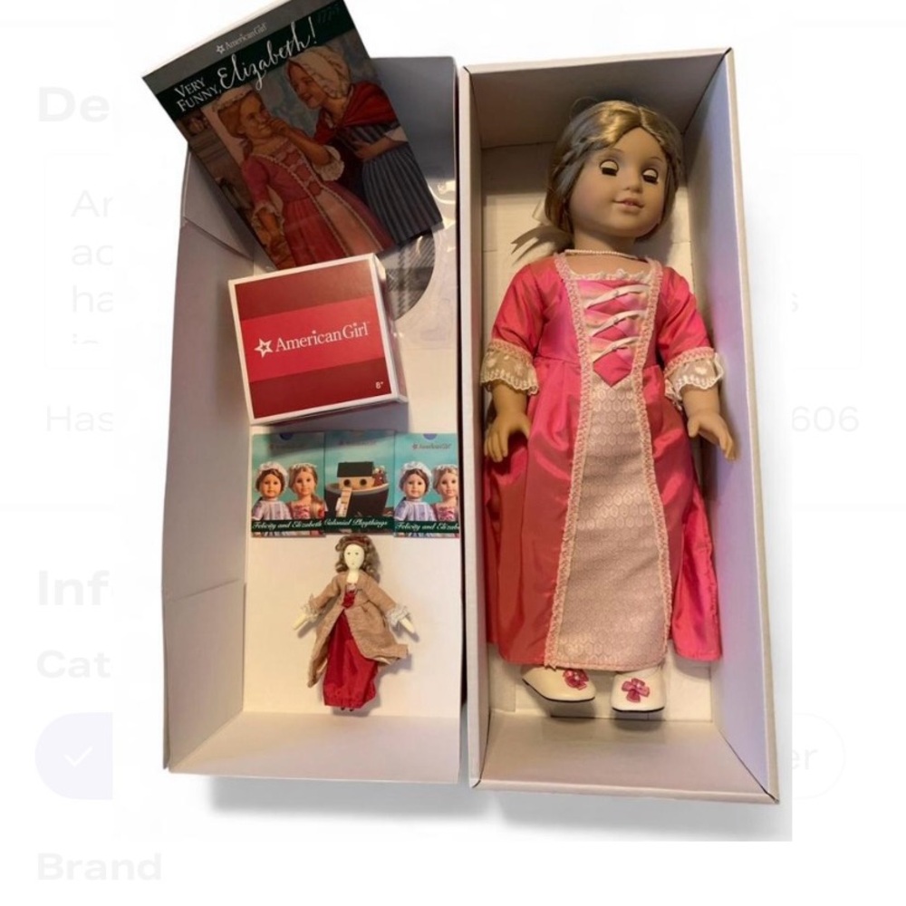 RARE American Girl Doll (ELIZABETH) retired collection. With extra accessory’s!!